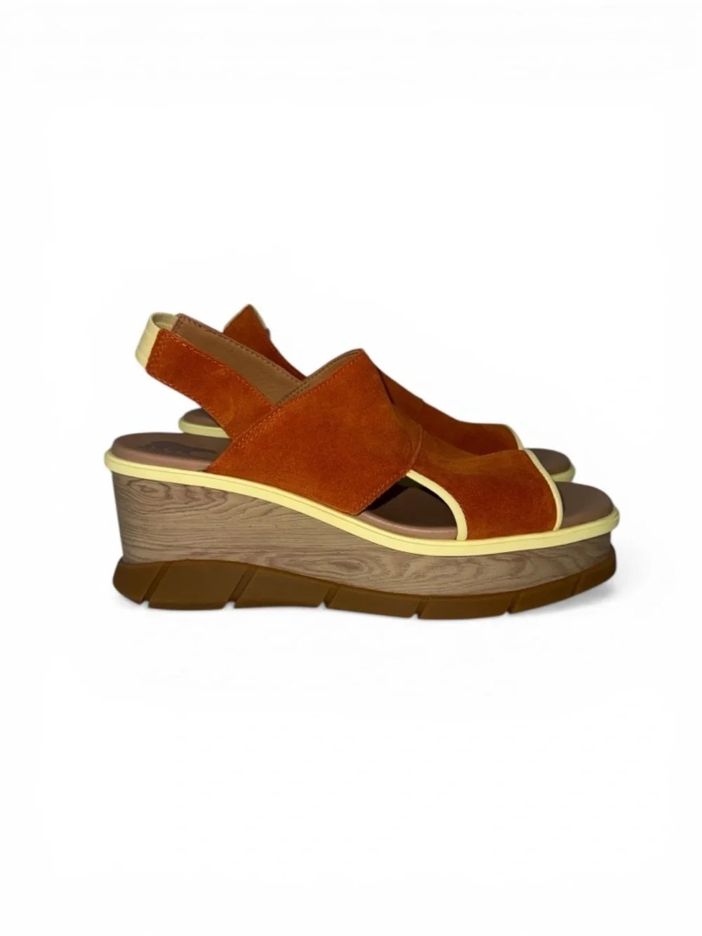 SOREL Joanie III Burnt Orange Suede Wedge Slingback Sandals Size 9.5